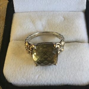 John Hardy Batu Kawung olive quart ring SS &18k